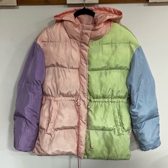 Olivia Rubin Misha Puffer in Colorblock Pastel - Picture 2 of 15